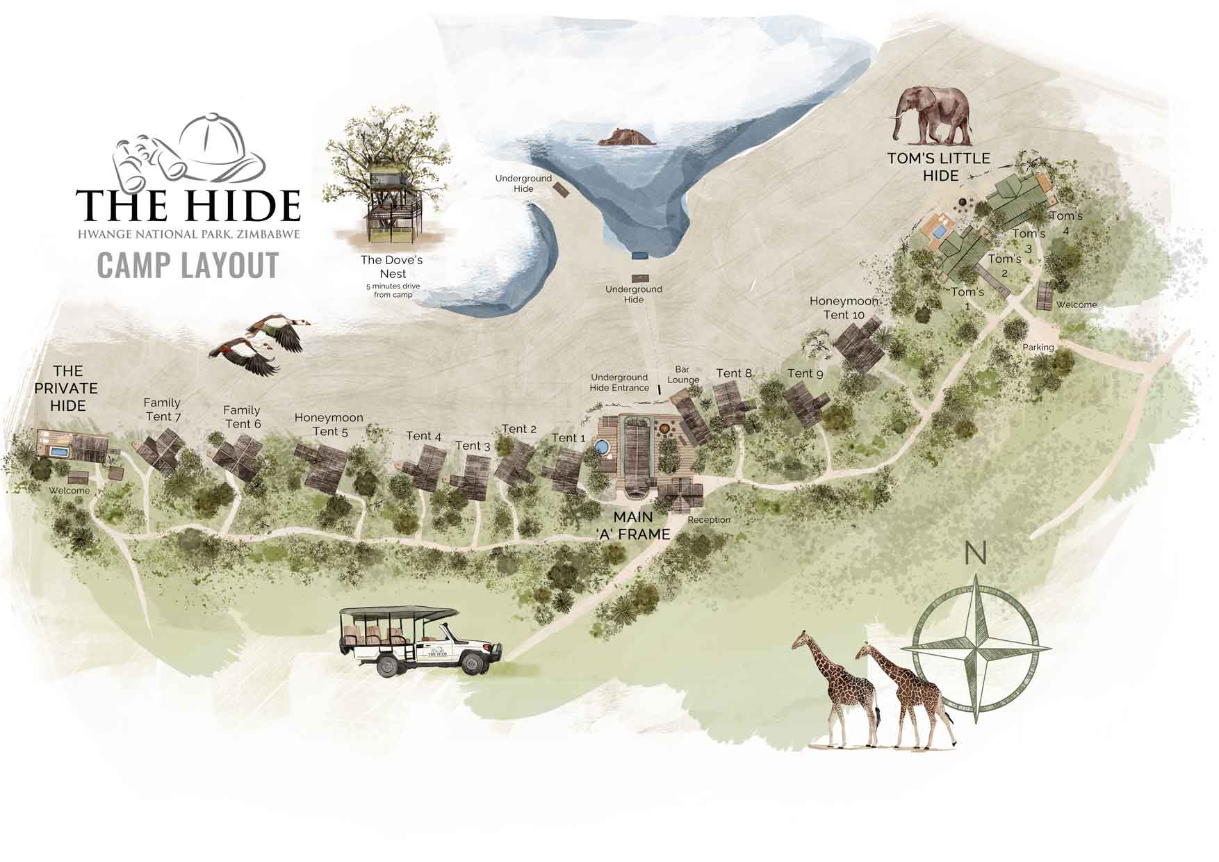 camp layout the hide
