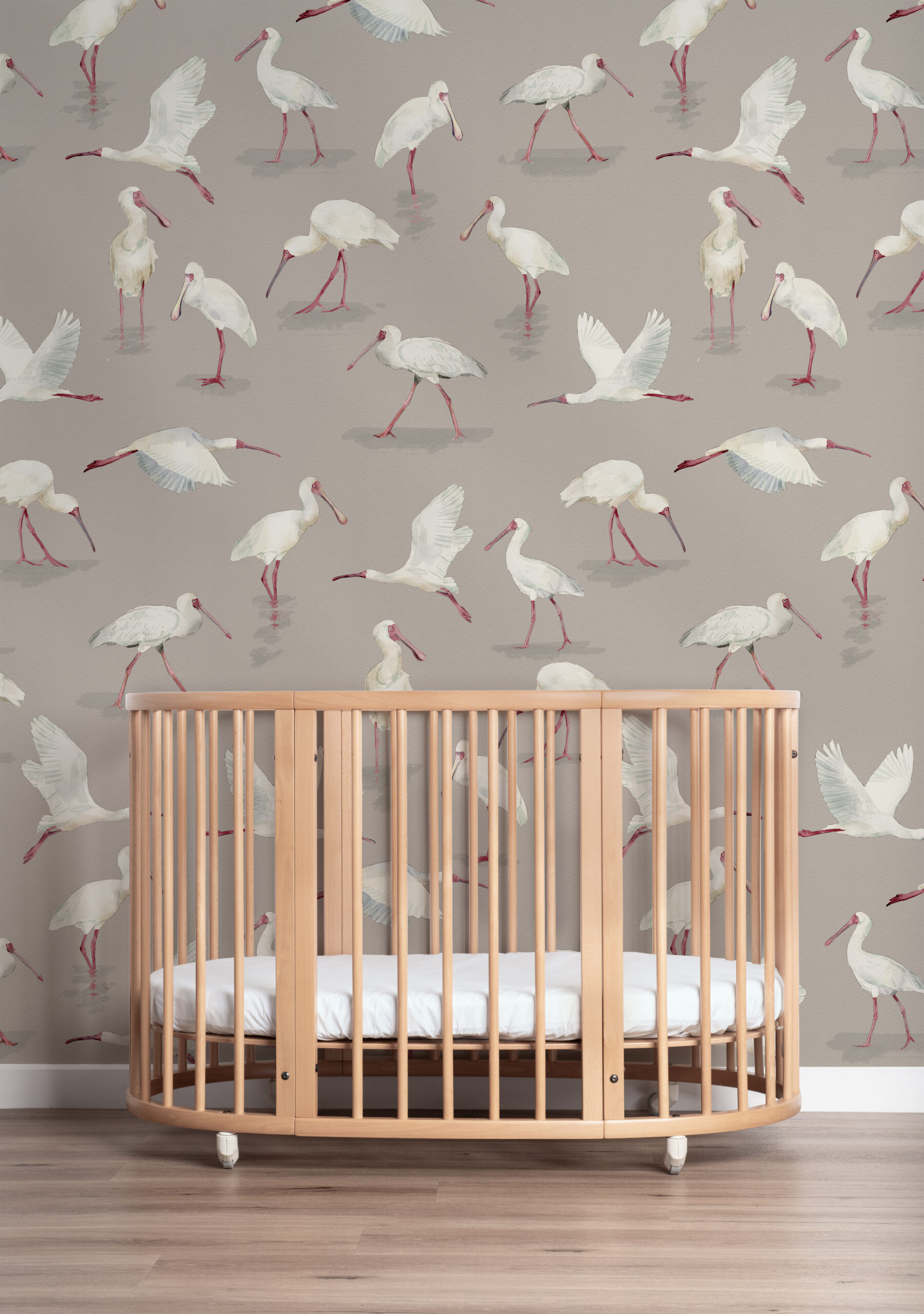 scandi crib wallpaper wall art mock up vintage daydream